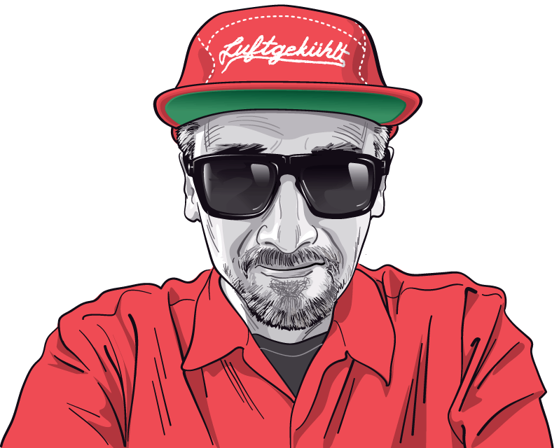Cartoon Brent Ozar in a red cap and sunglasses