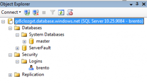 SQL Azure in SSMS