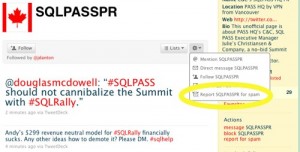 Reporting SQLPASSPR for spam