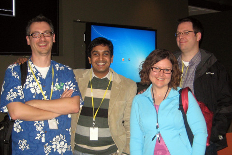 Brent, Kendra and Jeremiah with Amit Bansal at #SQLBaremetal