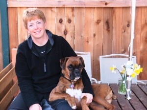 Darcy Williams and her boxer, Harley