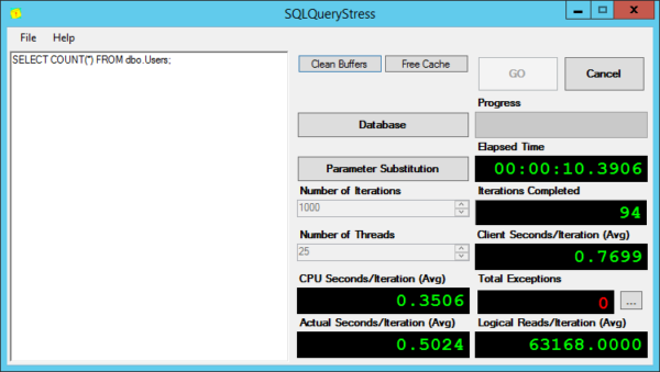 SQLQueryStress in action