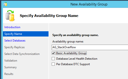 Availability Group Wizard
