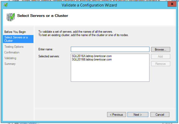 Validate a Configuration Wizard