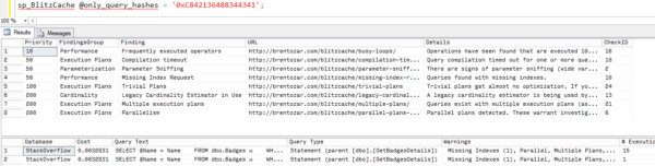 sp_BlitzCache filtered by query hashes
