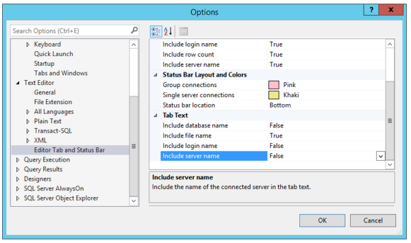 SSMS tab name configuration