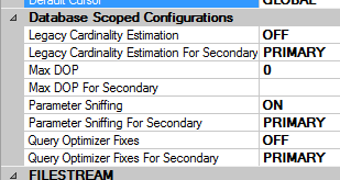 Database-scoped options