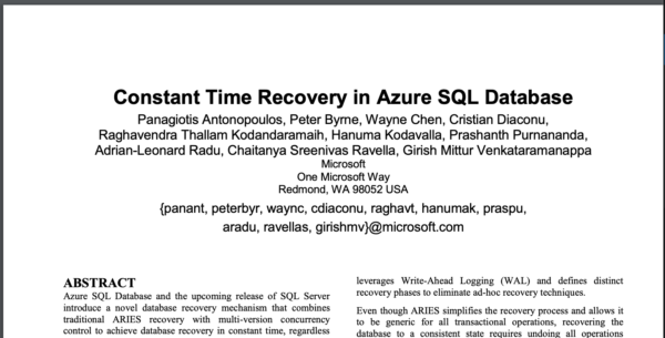 Constant Time Recovery