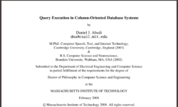 Query Execution in Column-Oriented Database Systems
