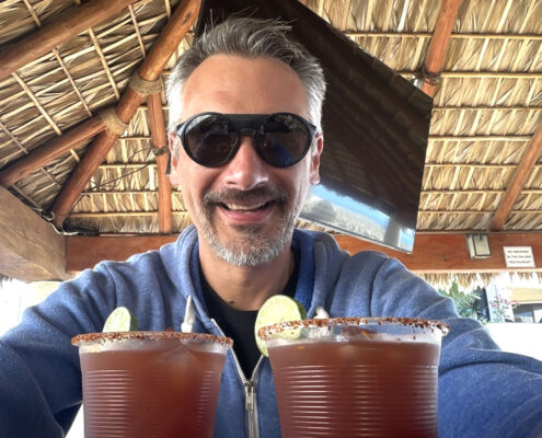 Brent with two Bloody Marys