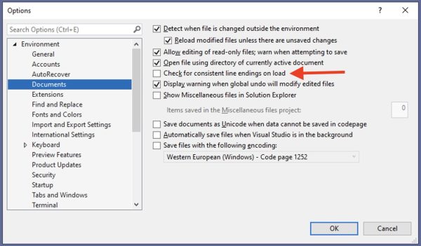 Document line endings