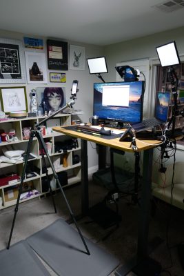 Home office filming setup