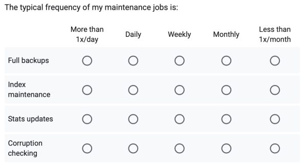 Maintenance tasks poll