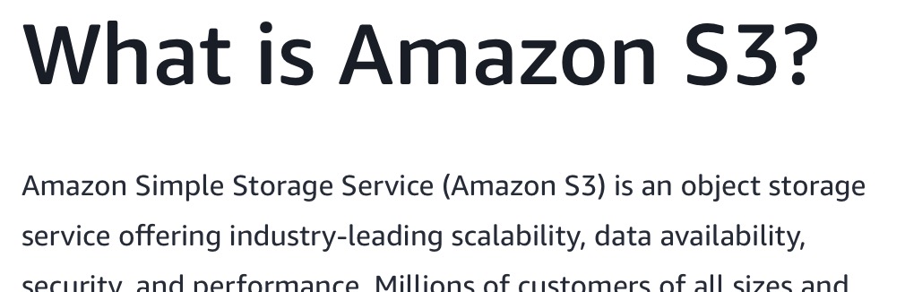 From the Amazon S3 page