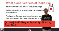 [Video] Building a Brand By Sharing Your Work