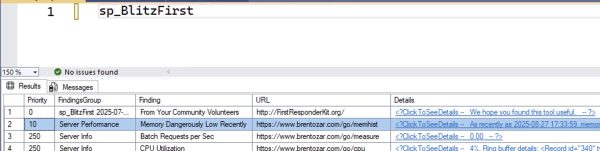 sp_BlitzFirst Results