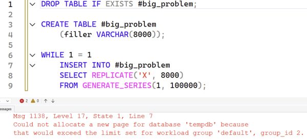 Query stopped by Resource Governor