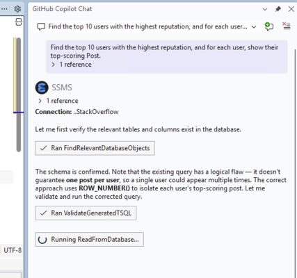 Copilot Chat in progress