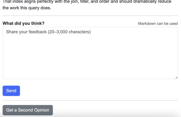 Feedback and second opinion